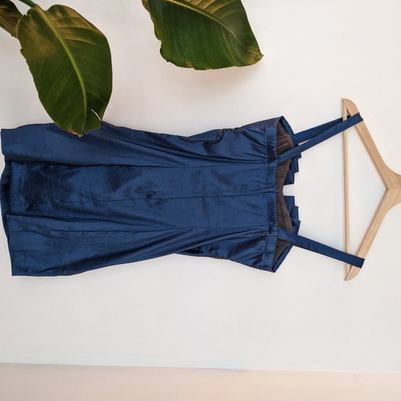 Vintage Shimmer Mini Dress (blue and silver) - Picture 3 of 7